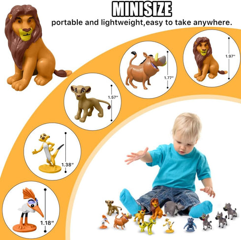 12-Pc Mini Animal Action Figures, Collectible Toys for Kids, Perfect for Cake Toppers & Desktop Decorations...
