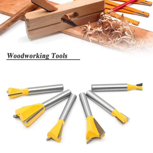 Mesee 6 Pieces Dovetail Router Bits, 1/4 Inch Shank Half-Blind & Through Dovetail Joint Router Bit Set Woodworking Milling Cutter Tools 1/4" 3/8" ...