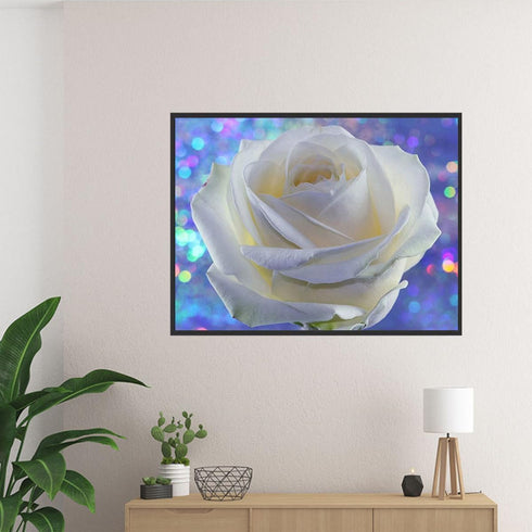 MOER SKY White Rose Flowers 5D Diamond Painting Kit by Numbers Embroidery Cross Stitch Arts Craft Canvas for Adults Kids for Relaxation and Home W...
