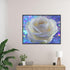 MOER SKY White Rose Flowers 5D Diamond Painting Kit by Numbers Embroidery Cross Stitch Arts Craft Canvas for Adults Kids for Relaxation and Home W...