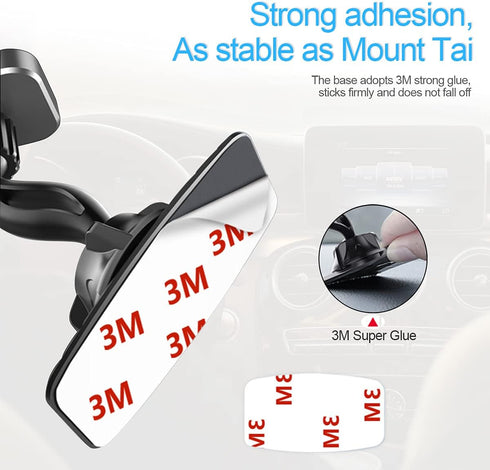 Magnetic Phone Mount for Car, 360° Rotatable Universal Mobile Phone Holder for Dashboard and More Places, Suitable for iPhone 12/12 Pro/Pro Max Mo...