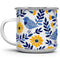 Floral Bird Enamel Camping Coffee Mug, Nature Flowers Botanical Gift Cup for Friend Coworker Women Mom (12oz)...