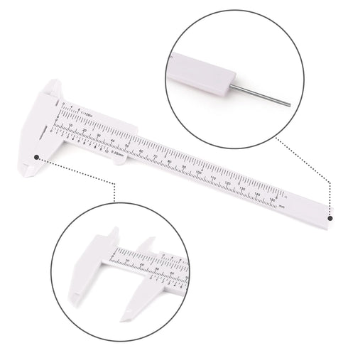 Plastic Vernier Caliper (2pcs), 150 mm Mini Plastic Caliper for School Student, Portable 0-6 Inch Measuring Tools, Sliding Gauge...