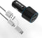 Fast USB Car Charger, Arttron Quick Charge 3.0 24W 4.8A Car Charger Adapter. with 3ft USB Type C &Micro 2 in 1 Fast Charging Cable,for iPhone/Sams...
