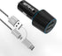 Fast USB Car Charger, Arttron Quick Charge 3.0 24W 4.8A Car Charger Adapter. with 3ft USB Type C &Micro 2 in 1 Fast Charging Cable,for iPhone/Sams...