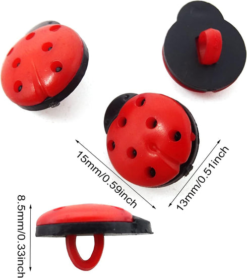 Honbay 200PCS Plastic Mini Ladybug Buttons Garden Insect Design Sewing Craft Buttons Embellishments for Scrapbooking Clothing DIY Craft and other ...