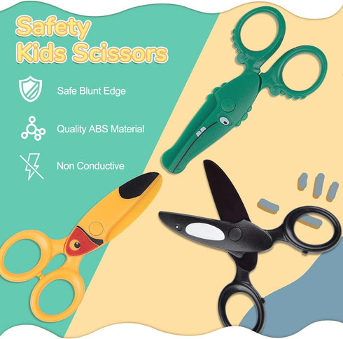 Kids Scissors, Sopito 3PCS 4.7" Toddler Scissors Children Safety Scissors for Kid Ages 2-4, Blunt Tip Preschool Training Art Craft Scissors...