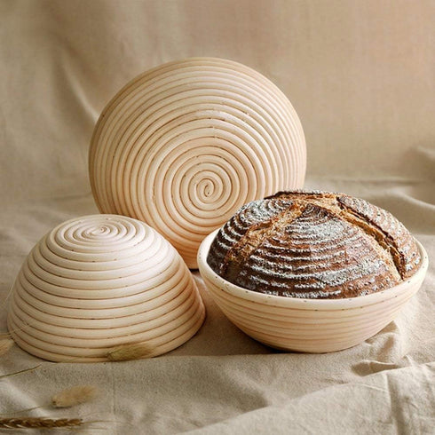 10 Inch Proofing Basket,WERTIOO Bread Proofing Basket + Bread Lame +Dough Scraper+ Linen Liner Cloth for Professional & Home Bakers...