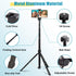Phone Tripod, 63-inch Selfie Stick Tripod Compatible with iPhone/Camera/GoPro/Webcam, Lightweight Travel Phone Tripod with Phone Holder Mount/Wire...