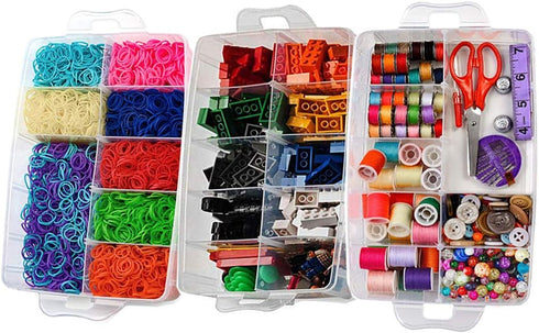 Sooyee 3-Layer Things & Crafts Storage Box with 30 Adjustable Compartments for Organizing Washi Tape, Embroidery Accessories, Threads Bobbins, Kid...