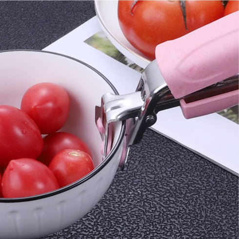 Stainless Steel Cooking Tongs, Kitchen Scald Resistant Hot Dish Gripper Pliers, Kitchen Tool Jig, Jig for Moving Hot Plates or Bowls with Hot Dish...