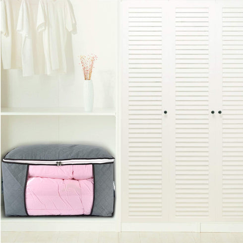 Jumbo Zippered Storage Bag for Closet King Comforter, pillow, quilt, bedding, Clothes, Blanket Organizers with Large Clear Window & Carry Handles ...