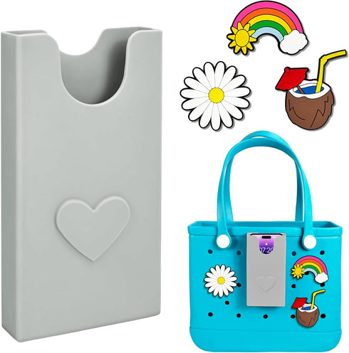 Phone Holder Compatible with Bogg Bag, Soft Silicone 3Pcs Charm Insert Accessories for Bogg Bag Phone Holder Fits All Cellphones Attachment for Be...