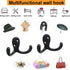Coat Hooks Hardware, 10Pcs Wall Hooks Heavy Duty Hooks for Hanging Coats No Rust Double Robe Hook Wall Mounted for Key Towel Bags Cup Hat (Black)...