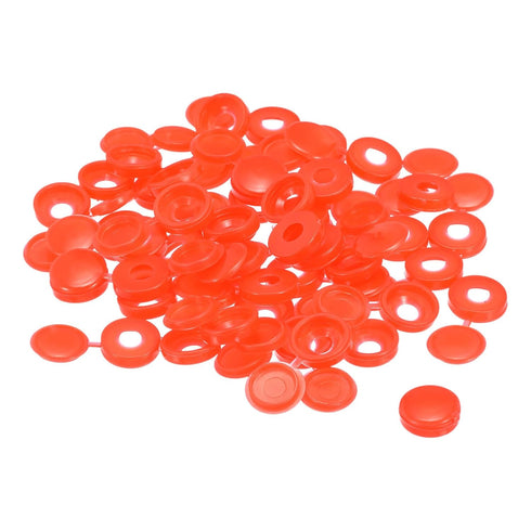 uxcell 100Pcs 5mm Hinged Screw Cover Caps Plastic Fold Screw Snap Covers Washer Flip Screw Protection Cover for M3 M4 M5 Screws, Red...