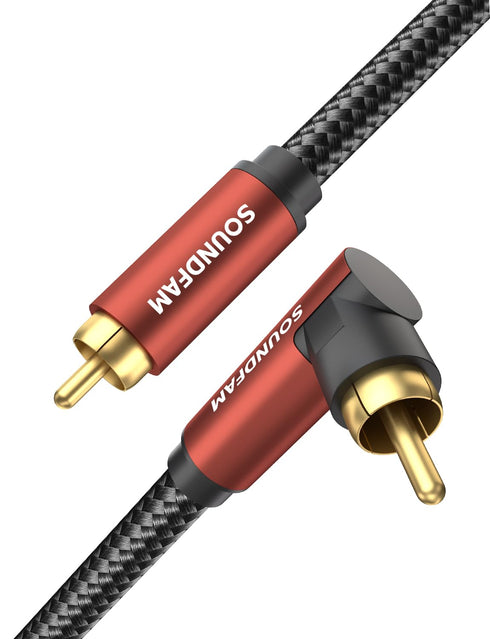 90 Degree RCA Cable Right Angle Subwoofer Cable, 24K Gold Plated, Dual Shielded - 3.3ft/1M...