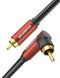 90 Degree RCA Cable Right Angle Subwoofer Cable, 24K Gold Plated, Dual Shielded - 3.3ft/1M...