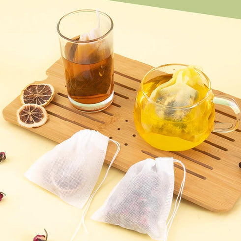 300 Pcs Tea Filter Bags, Disposable Tea Filter Bags for Loose Leaf Tea from Safe Natural Materials, Bring Tea Spoon,Empty Tea Bags Suitable for Lo...