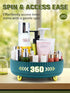 360° Rotating Makeup Organizer, Cosmetic Storage for Vanity, Dresser, Bathroom Counter - Holds Skincare, Nail Polish, Lipstick, Green...