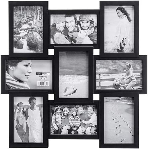 Malden 4x6 9-Opening Collage Picture Frame - Displays Nine 4x6 Pictures - Black...