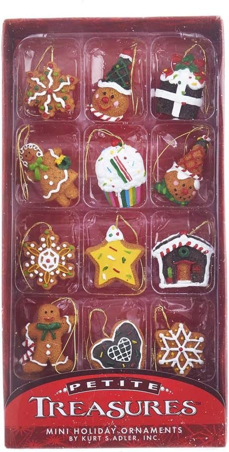 Kurt S. Adler 1.25-Inch Resin Miniature Gingerbread Ornaments, 12 Piece Set...