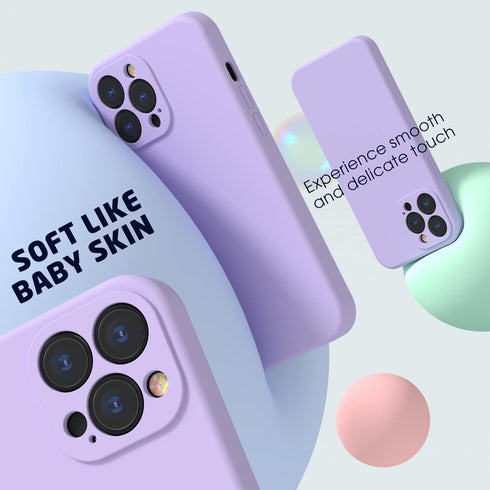 ABITKU Silicone Compatible with iPhone 13 Pro Case 6.1 inch 2021, with Camera Protection, Liquid Silicone Gel Rubber Full Coverage Phone Case with...