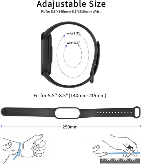 3 Pack Waterproof Band for Amazfit Band 5 Replacement Strap, Sport Band Silicone Amazfit Band 5 Wristbands Strap for Women Men...