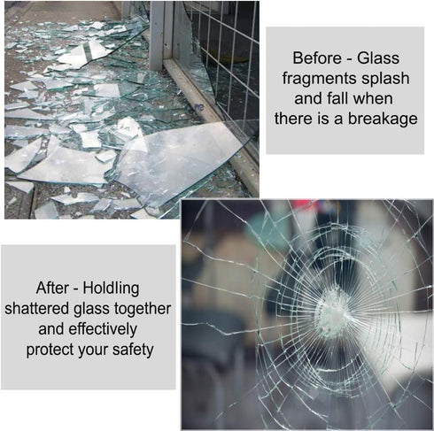 Clear Window Security Film Adhesive Anti Shatter Safety Window Glass Protection Sticker Heat Control Anti UV for Home and Office 2Mil, 24inch x 8....