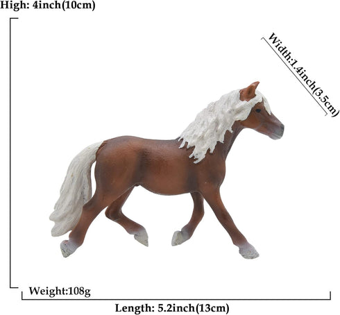 MODEBESO® Realistic Animal Figures Playset,Horse Figurines,Hand Painting Horse Figures,Educational Toy,Cake Toppers Christmas Birthday Gift for Ki...