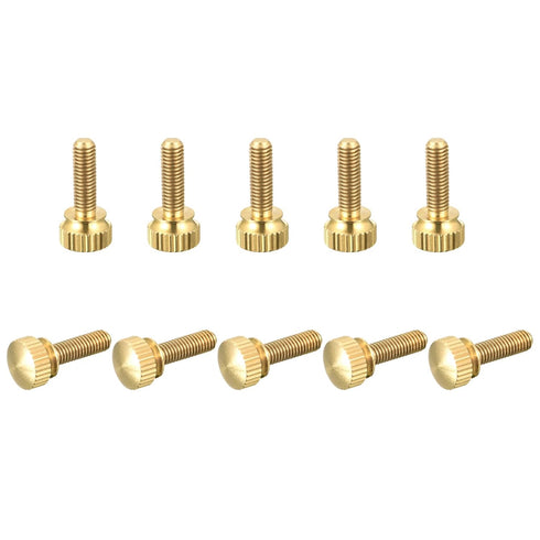 uxcell 10Pcs Knurled Thumb Screws, M5x16mm Brass Shoulder Bolts Stepped Grip Knobs Fasteners for PC, Electronic, Mechanical...