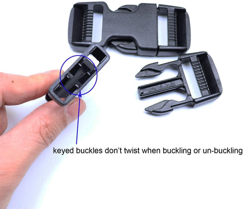 Quick Side Release Buckles 1 Inch Super Heavy Duty Plastic Snap Clips Clasps 25mm Backpack Strap Replacement Buckle 2 Sets Dual Adjustable Durafle...