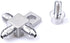 Stainless Steel AN3-3AN Male Brake Hose End Tee Block with screw 1/4-20 unf Titanium Color...