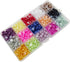 Chenkou Craft 900pcs Assorted 15 Colors 8mm immitaton Half Pearl Bead Flat Back Gem Scrapbook Craft DIY Beads Nail Art+ Plastic Box (8mm)...