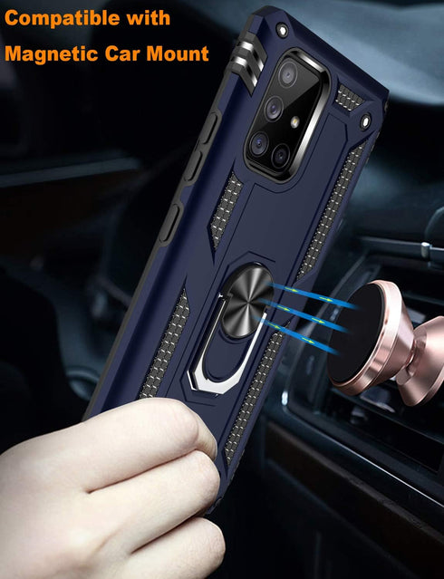 LUMARKE for Galaxy A51 5G Case with Screen Protector,Pass 16ft. Drop Tested Military Grade Protective Phone Cover with Magnetic Ring Kickstand Com...