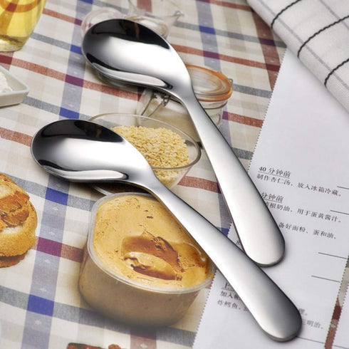 2pcs Stainless Steel Curved Utensils Right Handed Angled Spoon Adaptive Utensils Cutlery Utensils for Elderly - Increase Comfort for Those with We...