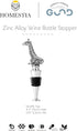 Homestia Wine Stoppers for Wine Bottles, Giraffe Wine Beverage Bottle Stopper, Stainless Steel Reusable Wine Corks with Silicone Seal, Bottle Cove...