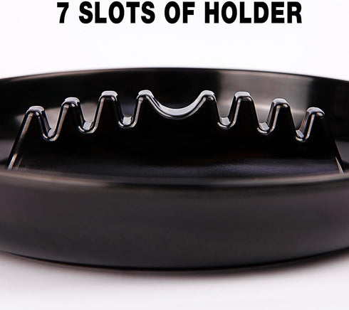 Premium Plastic Ashtray, Trash Can, Pack of 3, Round Black Large Size, for Indoor Outdoor Home Office Patio Restaurant Bar Hotel Use...