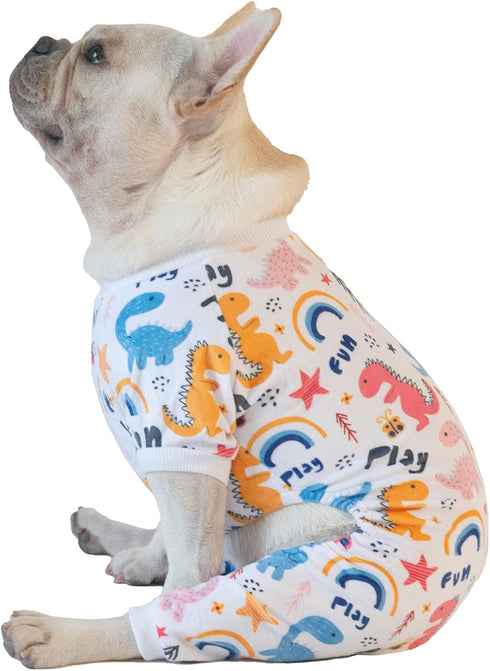 CuteBone Soft Puppy Pajamas Cute Dog Pjs Jumpsuit Pet Clothes Apparel P159S Small...