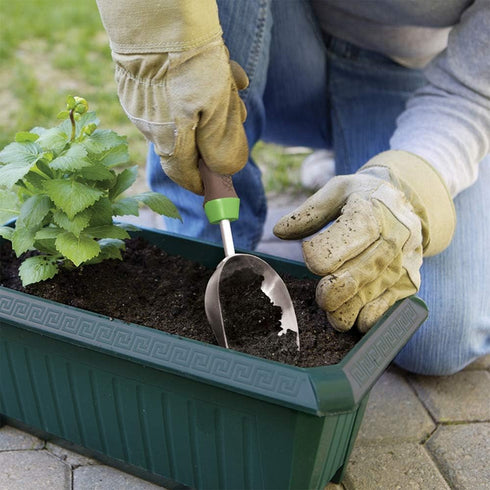 AMES 2445400 Stainless Steel Hand Soil Scoop with Ergo Gel Grip, 13-Inch, Gray...