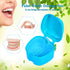Denture Bath Box Cup, Complete Clean Care for Dentures, Clear Braces, Mouth Guard, Night Guard & Retainers,Traveling (Blue & Purple)...