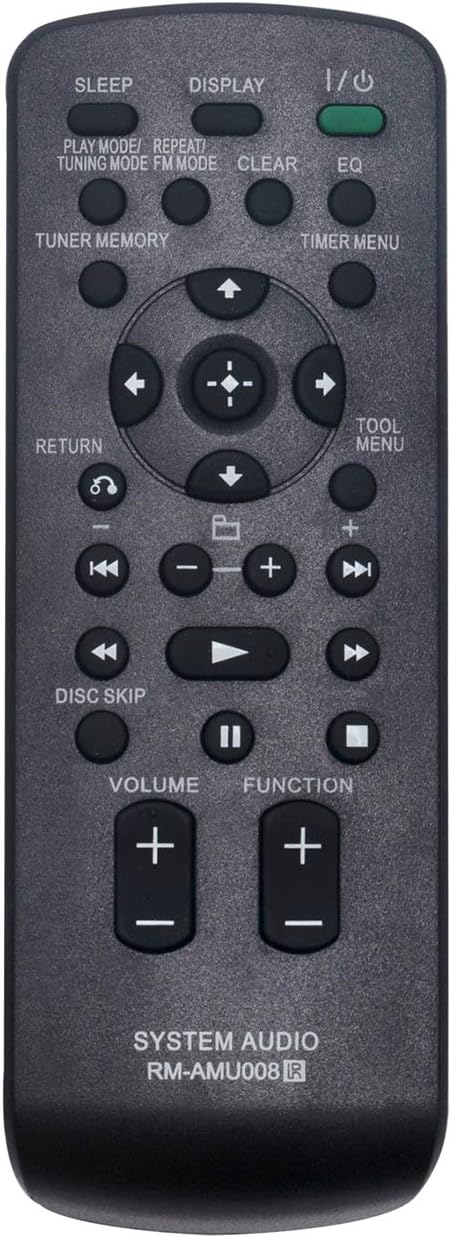 RM-AMU008 Replace Remote Control fit for Sony Compact Mini Hi-Fi Stereo Component System Disc Receiver LBT-ZX66i HCD-EC68P HCD-ZT4 HCD-ZX66i HCD-Z...