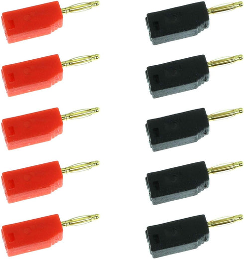 Maxmoral 10pcs 2mm Mini Stackable Banana Plug Wire Cable Connector(Red+Black)...