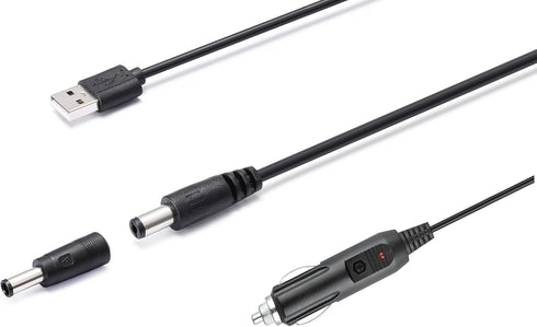 GutReise Universal 12V Car Charger(Max 10A) + 5V DC Power Cable,with 11 Connectors for DVD Player,Dash Camera,GPS,Bluetooth Speakers,Shaver Fans.....