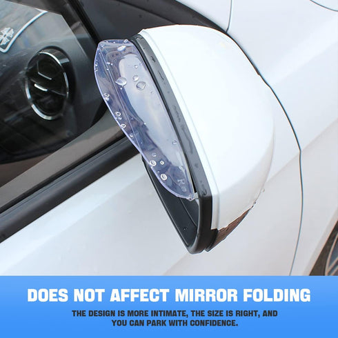 2PCS Car Rear View Mirror Rain Visor Guard, Carbon Fiber Car Side Mirror Rain Eyebrow, Waterproof Auto Mirror Rain Visor Smoke Guard, Universal fo...