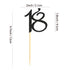 Sumerk 24PCS 18 Cupcake toppers Black Glitter 18th Birthday Cupcake Picks Anniversary Party Decorations...