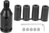Gear Shift Knob Adapter Kit Universal with 4 Plastic Hoses Non Threaded Lever Cover Head Aluminum Alloy Black...