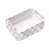 Decorative Collapsible Rectangular Fabric Storage Bin Organizer Basket with Wooden Handles for Clothes Storage,12.6x8.7x4.7 inch,White...