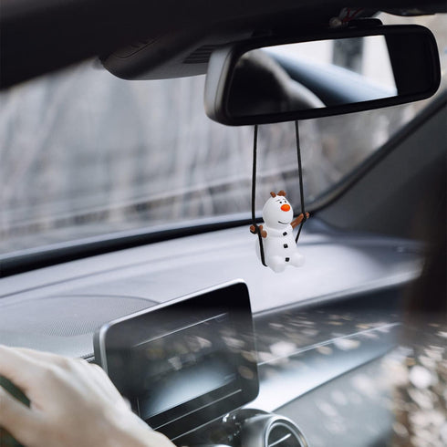 YGMONER Super Cute Swinging Snowman Car Mirror Hanging Ornament Car Interior Accessories (Snowman)...