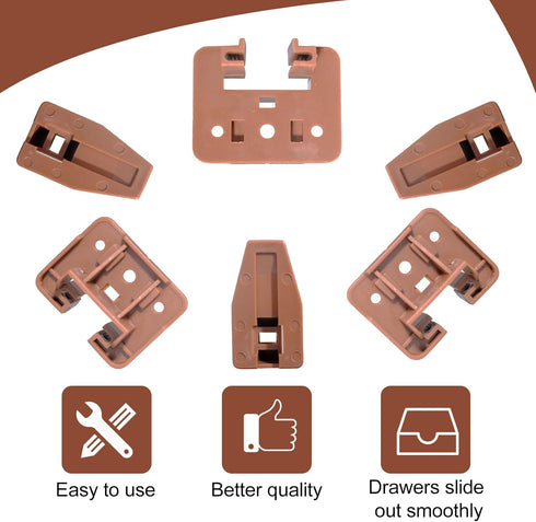 22 Set Plastic Drawer Slides and Guides Drawer Replacement Part with 22 Pcs Tack-in Drawer Glides Undermount Drawer Slides Stopper for Center Moun...