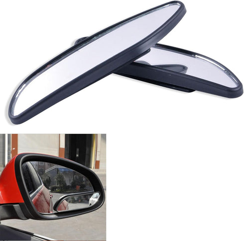 2 PCS Car Rearview Auxiliary Mirror Accessories with Adhesive, 5.0In x 1.1In Adjustable Vehicle Blind Spot Mirrors, Universal HD Wide Angle Rear V...